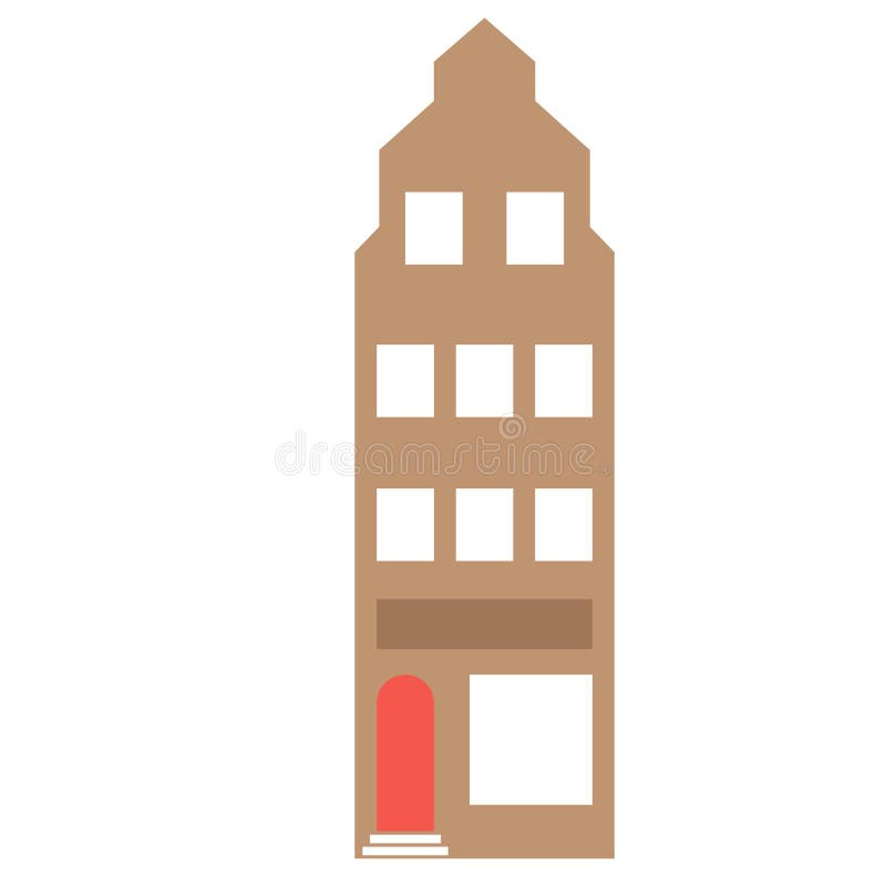 Amsterdam building flat color flat color illustration royalty free illustration Amsterdam building flat color flat color illustration royalty free illustration