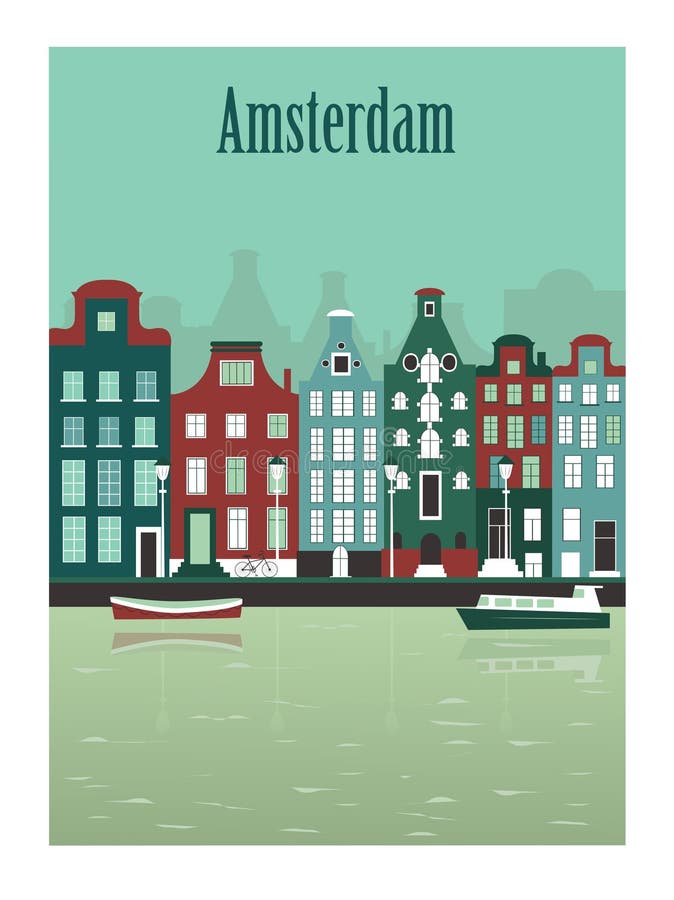 Amsterdam city in Netherlands. vector illustration Amsterdam city in Netherlands. vector illustration