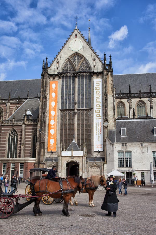 Nieuwe Kerk in Amsterdam editorial photography. Image of religious -  152651587
