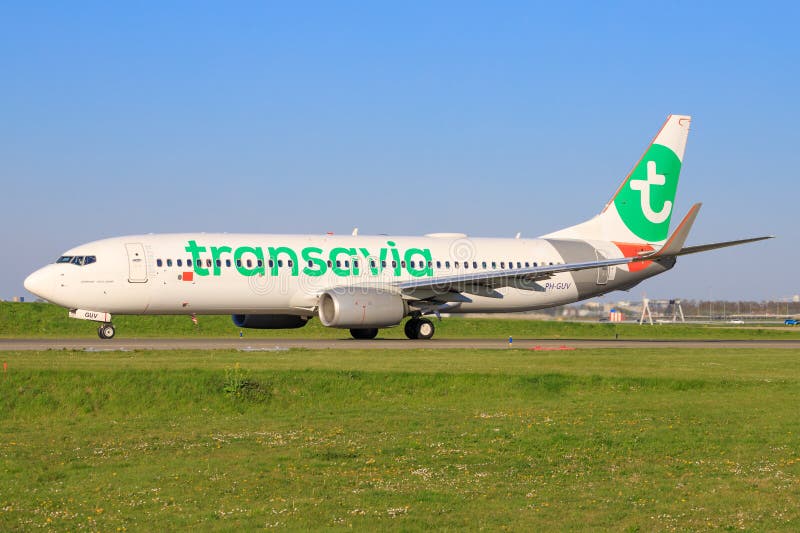 Boeing 737 from Transavia royalty free stock photography Boeing 737 from Transavia royalty free stock photography