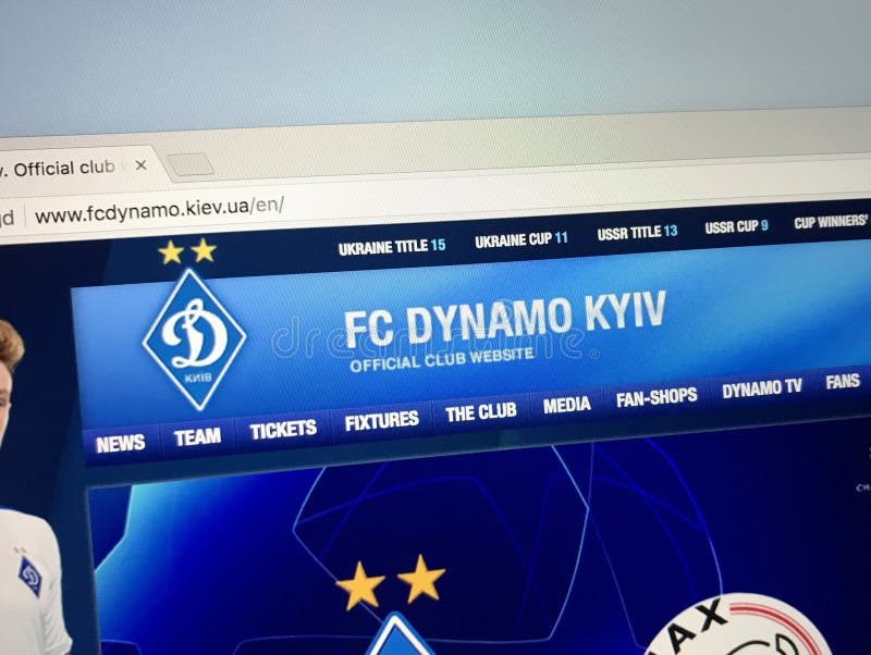 Homepage of FC Dynamo Kyiv royalty free stock photo Homepage of FC Dynamo Kyiv royalty free stock photo