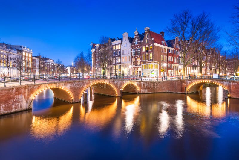 Amsterdam, Netherlands Bridges and Canals stock photos