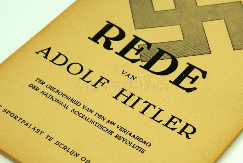 Amsterdam, The Netherlands- December 12, 2017: Front of Dutch booklet containing the speech given bij Adolf Hitler at the Berlin Sportpalast 30 January 1941.