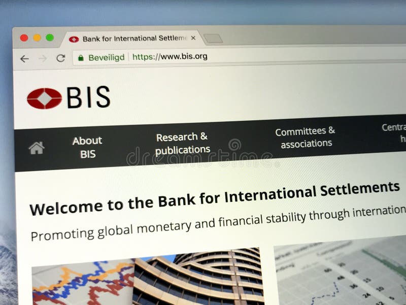 Homepage of The Bank for International Settlements or BIS