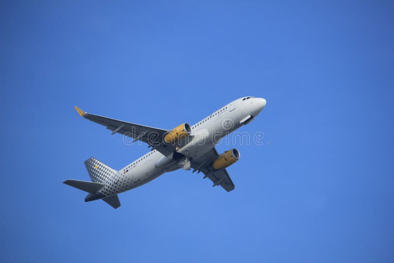 Amsterdam the Netherlands - March 4th, 2018: EC-MBT Vueling Airbus A320-200 takeoff from Aalsmeerbaan runway, Amsterdam Airport Schiphol