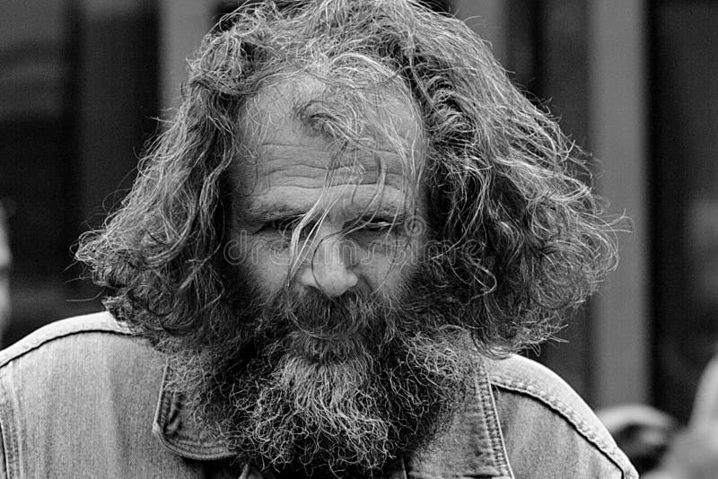 Amsterdam Netherlands May 9 2015 Old Poor Man Walking Streets Stock