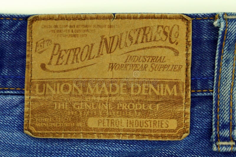 Petrol Jeans Label Editorial Image Image of isolated, jeans: 132455919