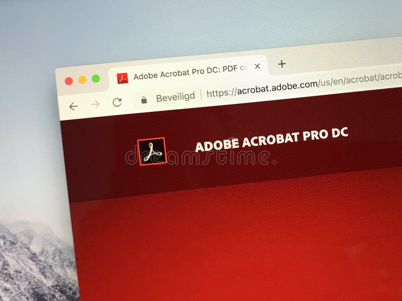 Adobe Acrobat Pro. Amsterdam, the Netherlands - September 30, 2018: Website of Adobe Acrobat Pro Creative Cloud stock photography Adobe Acrobat Pro. Amsterdam, the Netherlands - September 30, 2018: Website of Adobe Acrobat Pro Creative Cloud stock photography