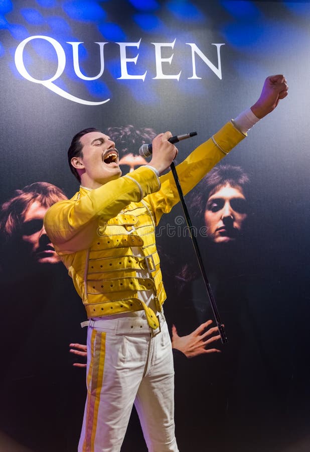AMSTERDAM, PAESI BASSI - 25 APRILE 2017: Sta della cera di Freddie Mercury fotografia stock AMSTERDAM, PAESI BASSI - 25 APRILE 2017: Sta della cera di Freddie Mercury fotografia stock