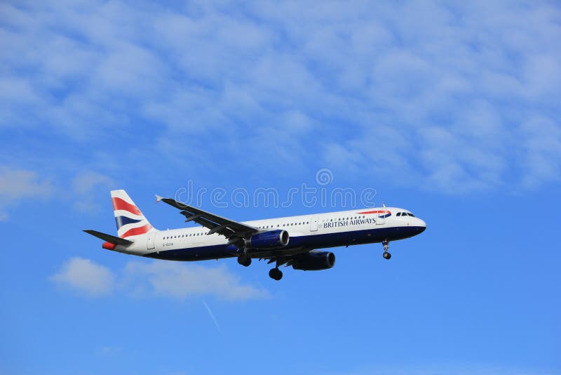 Amsterdam, Paesi Bassi, luglio, quindicesimo del 2016: G-EUXK British Airways Airbus A321 fotografia stock Amsterdam, Paesi Bassi, luglio, quindicesimo del 2016: G-EUXK British Airways Airbus A321 fotografia stock