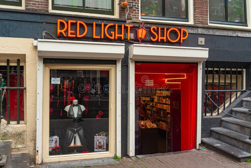 Amsterdam Red Light District Erotic Sex Shop Window Netherlands Editorial Photo Image Of