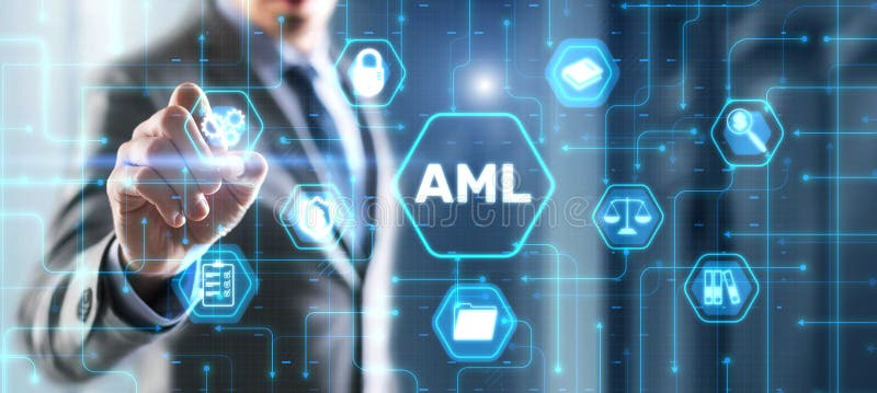 Amtliches Konzept zur Bekämpfung der Geldwäsche-Geschäftstechnologie von Finanzbanken lizenzfreie stockbilder
