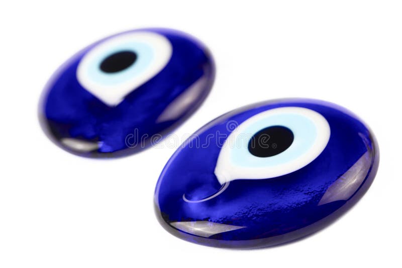 Amulet oeil mal sur fond blanc protéger des mauvaises choses utilisant la culture turque images libres de droits