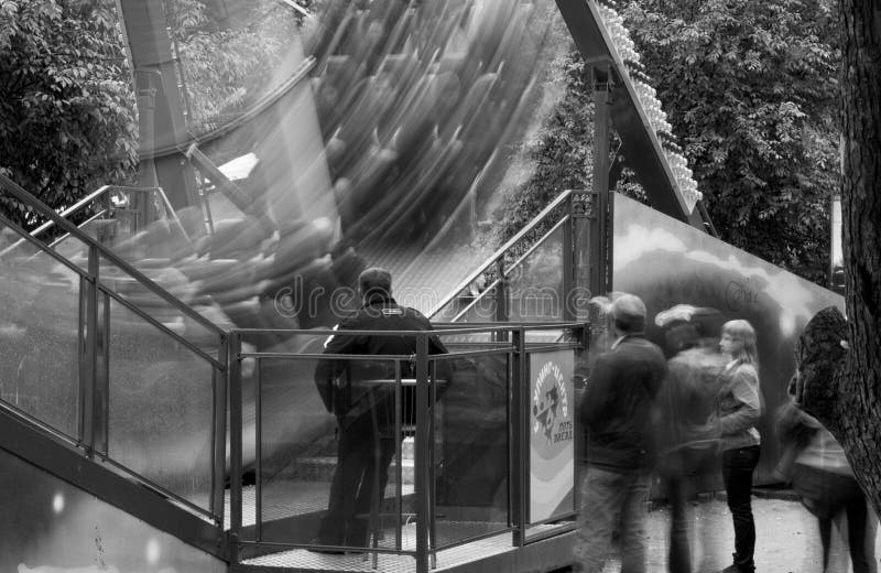 Amusement park ride stock photo. Image of grayscale, park 5812042