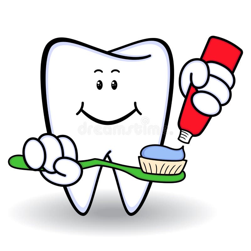 Amusing healthy cartoon tooth royalty free illustration