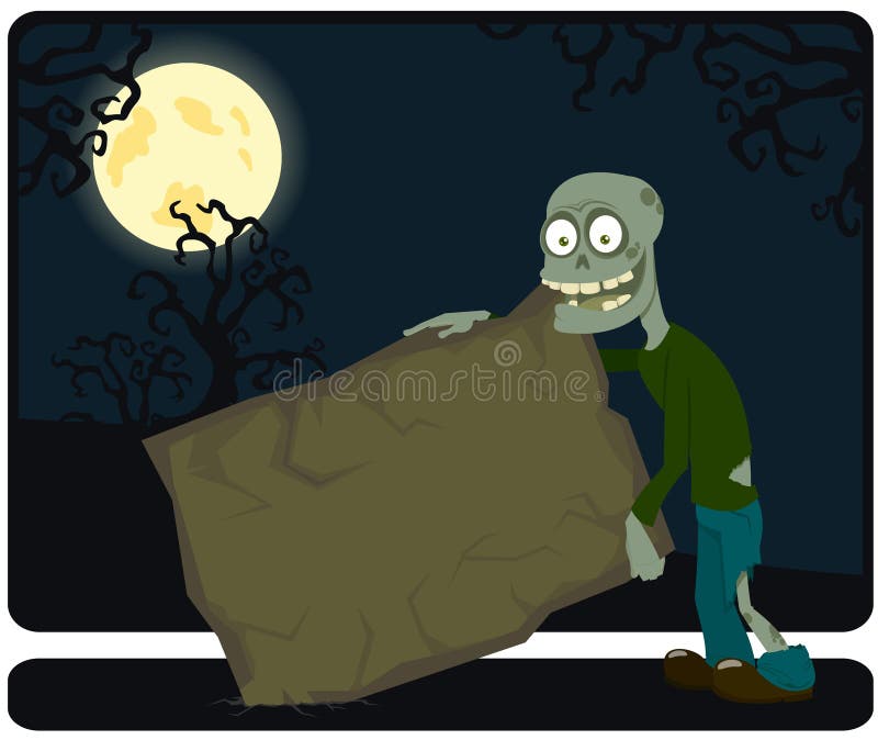 The amusing zombie with the tablet