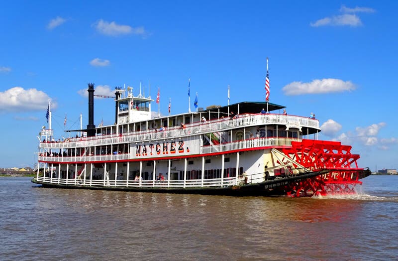América del norte usa louisiana new orleans paddle wheel boat on the mississippi foto de archivo