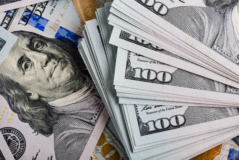 Américain d'argent cent billets d'un dollar photos stock Américain d'argent cent billets d'un dollar photos stock
