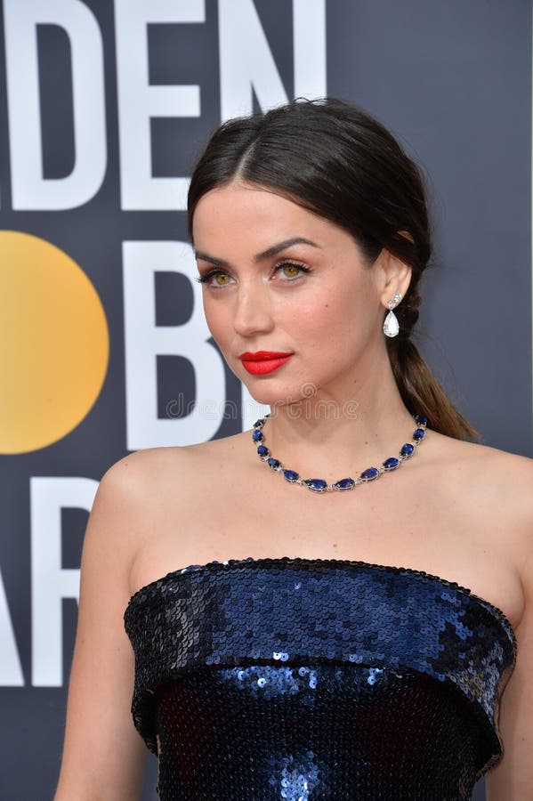 LOS ANGELES, USA. January 06, 2020: Ana De Armas arriving at the 2020 Golden Globe Awards at the Beverly Hilton Hotel..Picture: Paul Smith/Featureflash