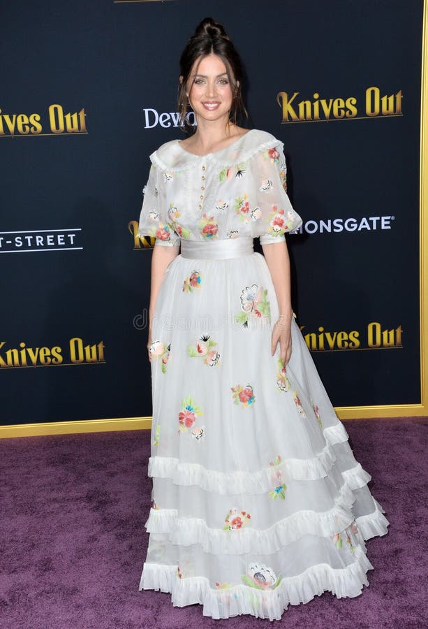 LOS ANGELES, USA. November 15, 2019: Ana de Armas at the premiere of `Knives Out` at the Regency Village Theatre..Picture: Paul Smith/Featureflash