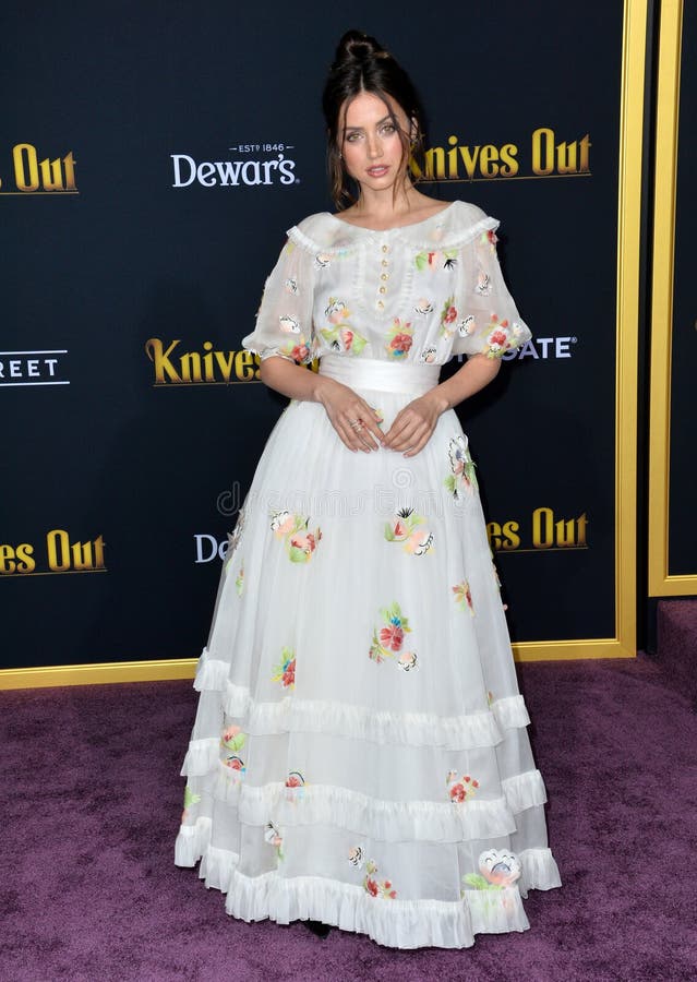 LOS ANGELES, USA. November 15, 2019: Ana de Armas at the premiere of `Knives Out` at the Regency Village Theatre..Picture: Paul Smith/Featureflash