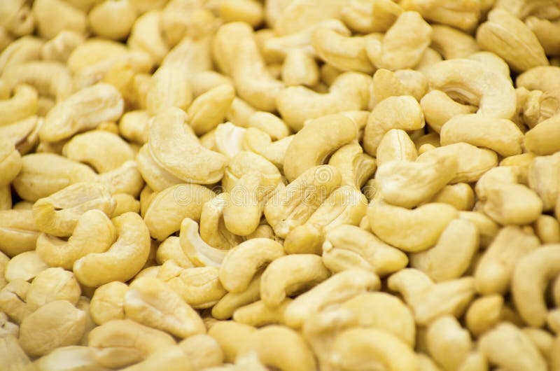 Close up image of cashew nut in box in supermarket. Close up image of cashew nut in box in supermarket