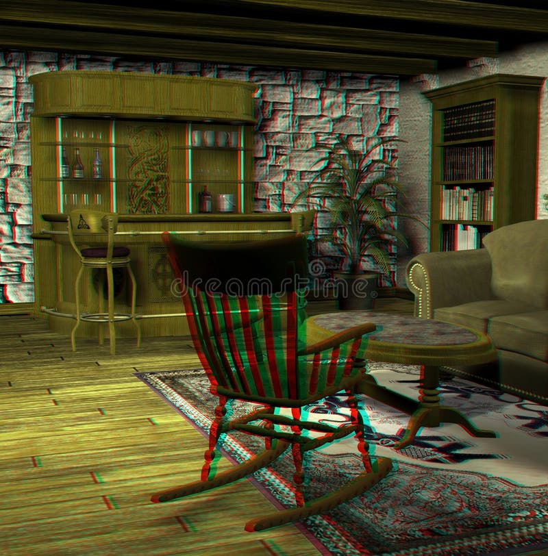 This is an anaglyph image / stereo rendering of