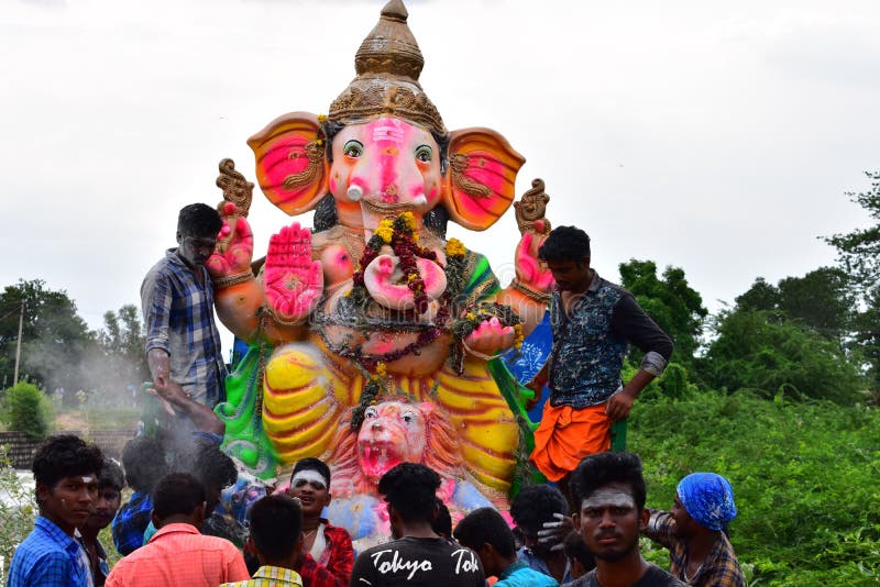 Anaipatti, Tamilnadu - India - September 15 2018: Ganesha Chaturthi Festival stock photo Anaipatti, Tamilnadu - India - September 15 2018: Ganesha Chaturthi Festival stock photo