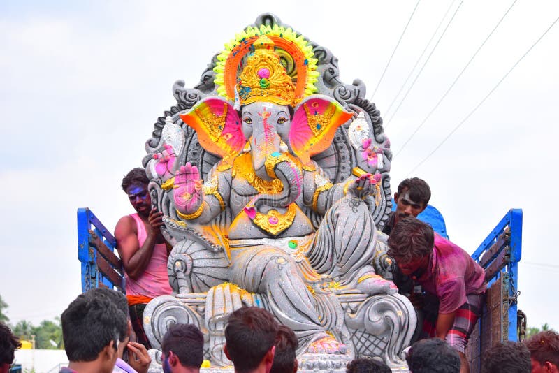 Anaipatti, Tamilnadu - India - September 15 2018: A Giant Size Of Lord Ganesha royalty free stock images Anaipatti, Tamilnadu - India - September 15 2018: A Giant Size Of Lord Ganesha royalty free stock images