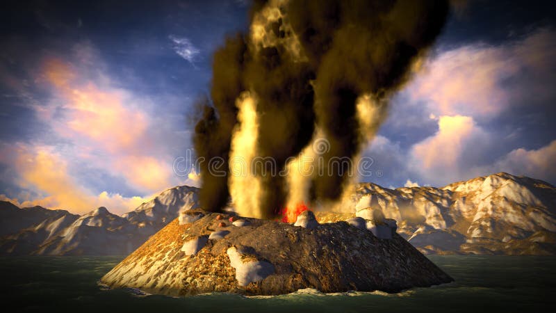 Anak Krakatau que entra en erupción