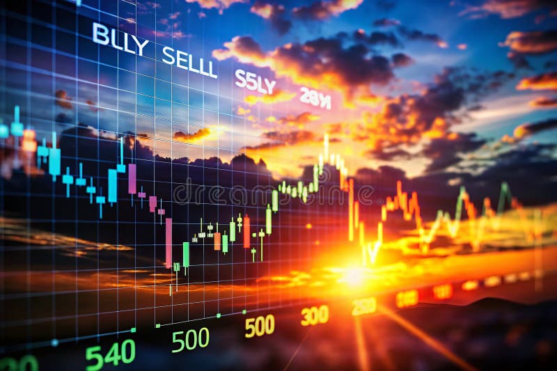 Analisi delle tendenze del mercato azionario Un grafico dei prezzi di Silhouette illustra i segnali di acquisto e vendita royalty illustrazione gratis