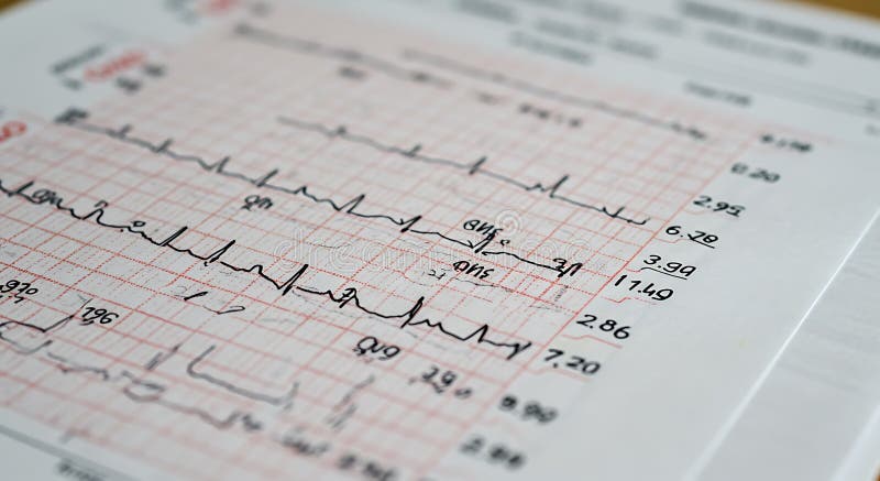 Analisi ECG : Immagine medica generata dall'AIG illustrazione vettoriale