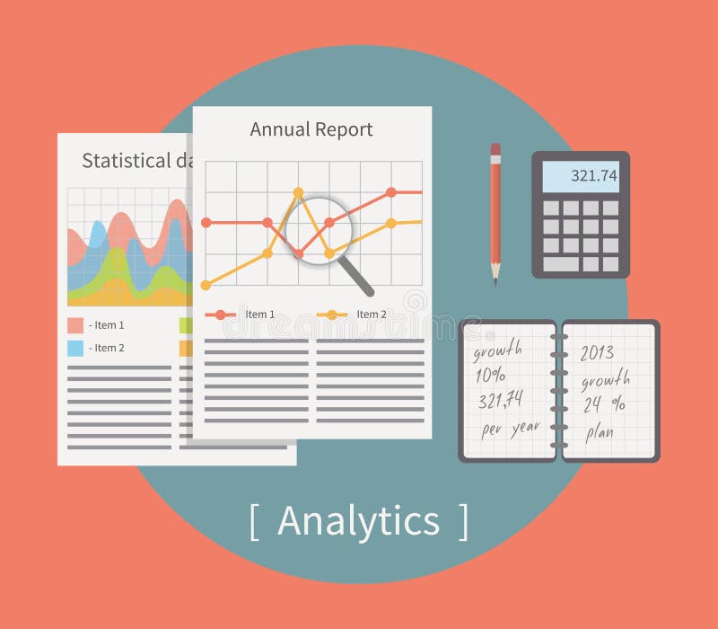 Analytische vectorillustratie. Zakelijke template royalty-vrije illustratie
