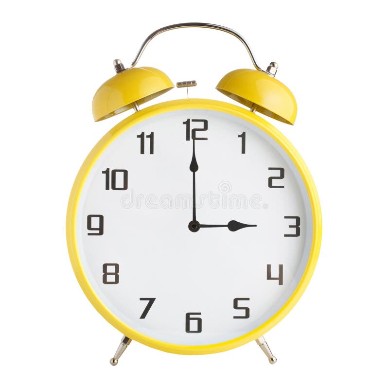 Analog Alarm Clock Showing Two O Clock 2pm Or 2am Isolated On White Background Stock Photo Image Of Hour Face