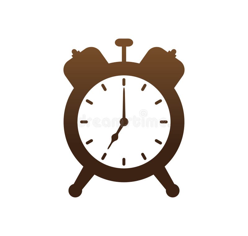 Analog and Digital Alarm Clock Vector Logo Design Illustration Stock