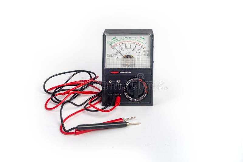 Analog multimeter, that combines several measurement functions in one unit. Vintage model stock image Analog multimeter, that combines several measurement functions in one unit. Vintage model stock image