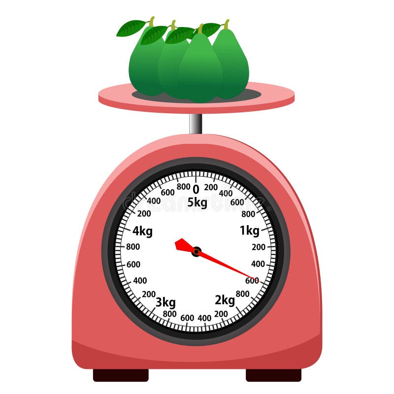 Cute Retro Weighing Scale with Sugary Food. Editable Clip art