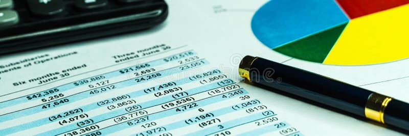 Financial accounting stock market graphs analysis. Financial business planning, Balance the investment portfolio. wide banner. Financial accounting stock market graphs analysis. Financial business planning, Balance the investment portfolio. wide banner