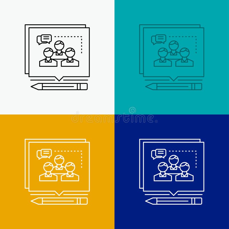 Analysis, argument, business, convince, debate Icon Over Various Background. Line style design, designed for web and app. Eps 10 vector illustration