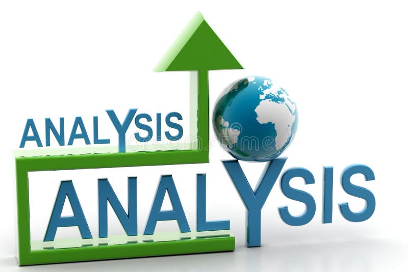 Analysis and arrow with globe