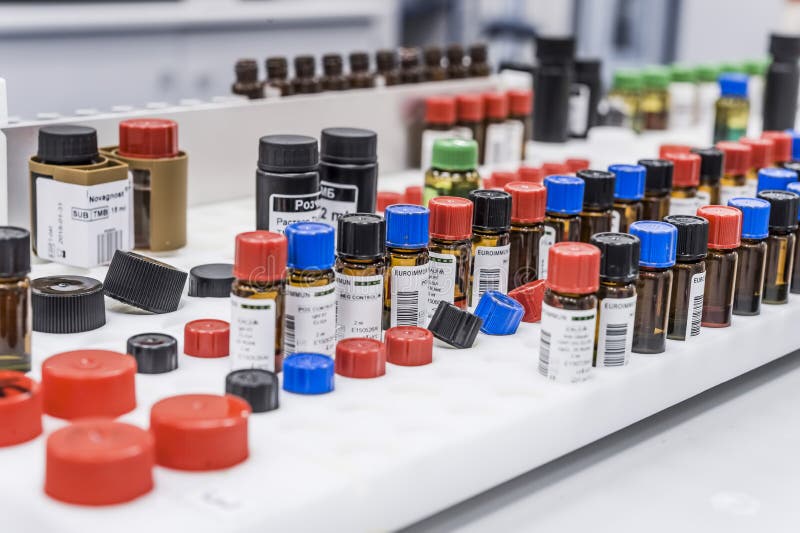 Analysis of Blood Tubes in Lab Stock Photo Image of cells, horizontal