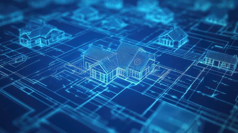 Analysis blueprint of property pricing heatmap x ray stock illustration