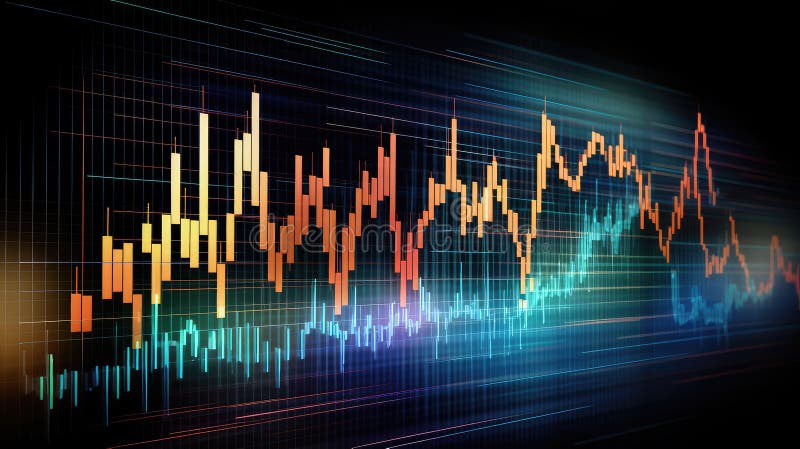 Analysis data graphics illustration investment price, movement lines, tool investors analysis data graphics AI generated
