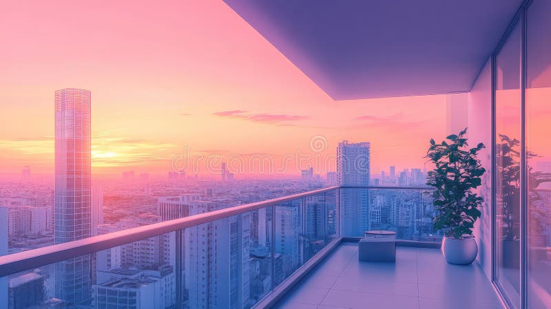 Analysis data stream from balcony view stock illustration