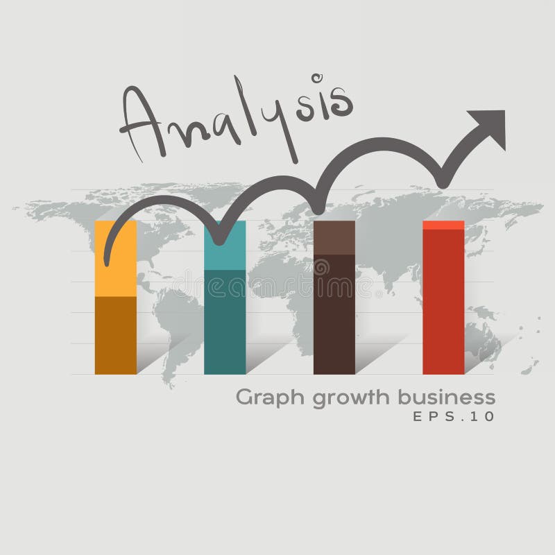 Analysis graph business. Business development to success and growing growth concept. Business growth abstract background. Pointing royalty free illustration
