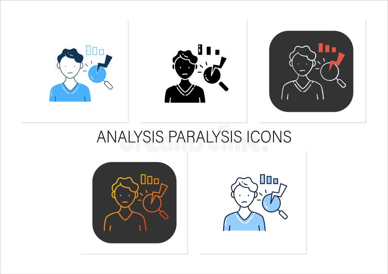 Analysis paralysis flat icon Royalty Free Vector Image