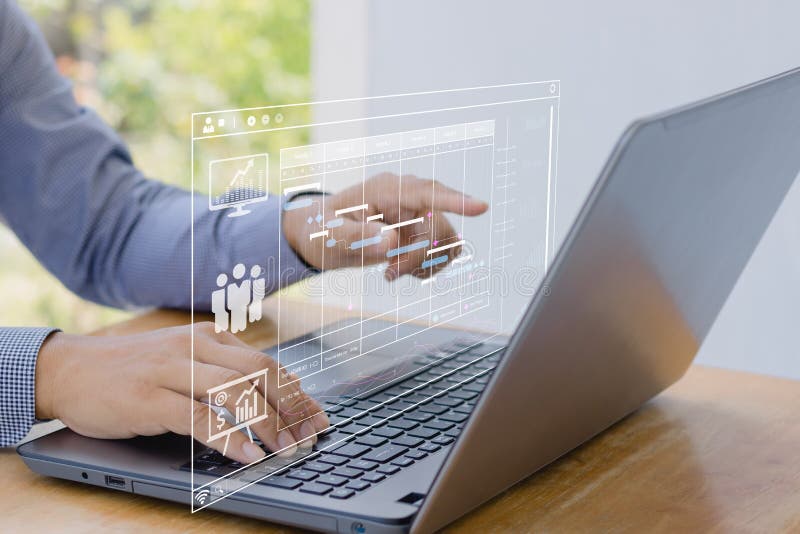 Analyst Working with Computer in Business Analytics and Data Management