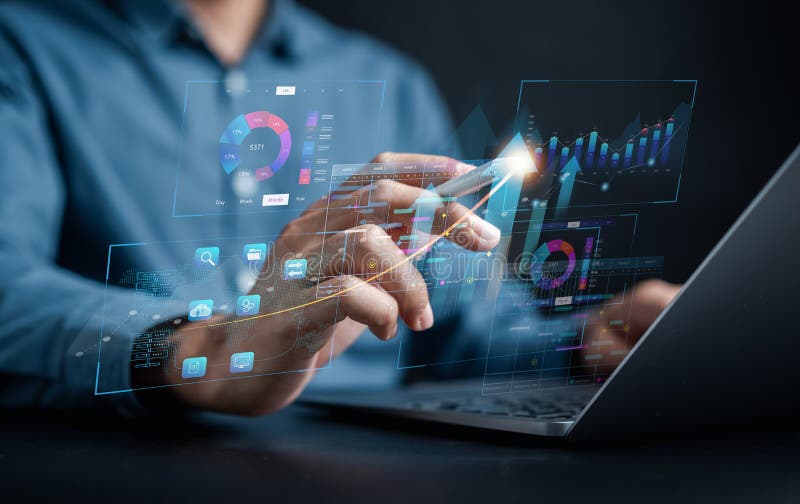 Analyst Working with Computer in Business Analytics and Data Management