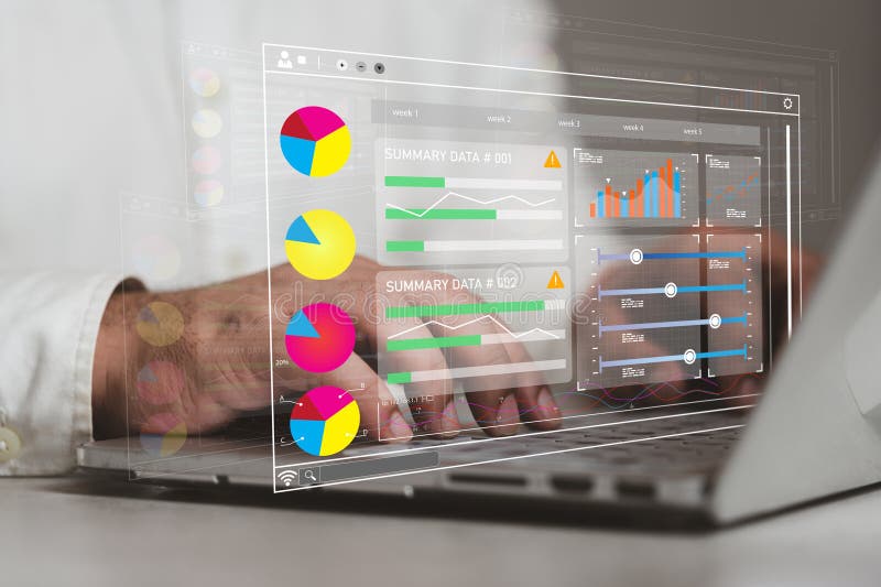 Analyst Working with Computer in Business Analytics and Data Management