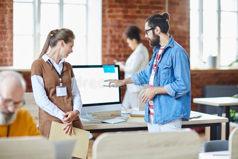 Analysts by computer royalty free stock image